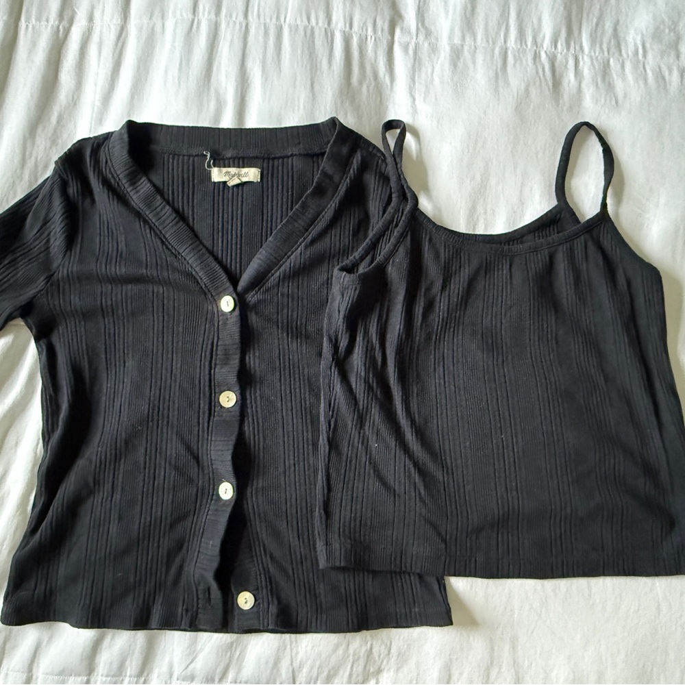 Madewell Ribbed Cardigan Set